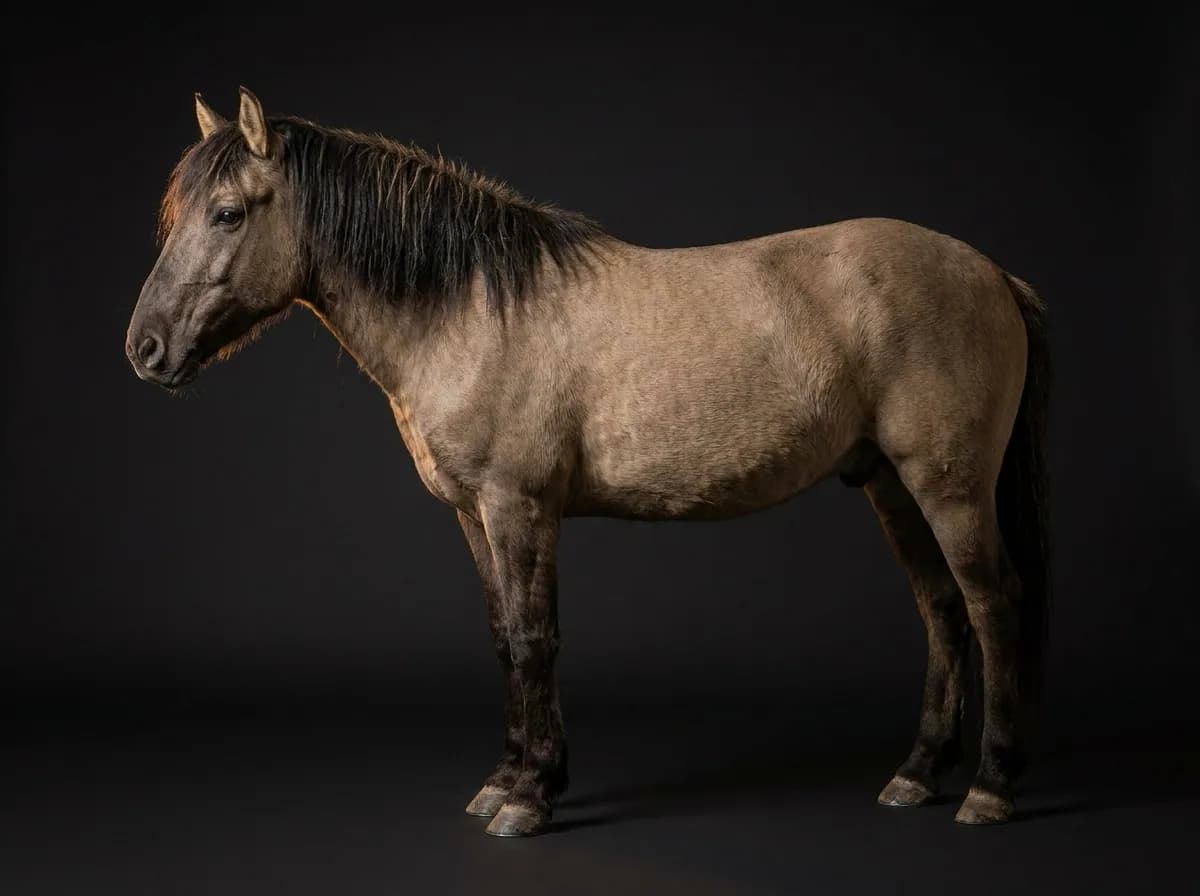 Mustang im Profil vor dunklem Grund